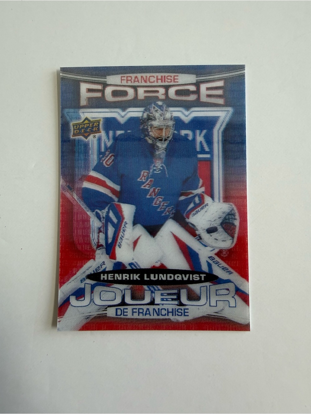 Upper Deck Henrik Lundqvist Franchise Force Hockey Card - Blue/Red/White